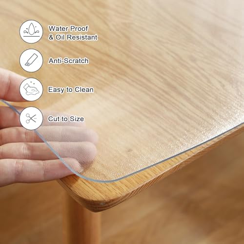 LovePads Frosted Table Cover Protector 30 x 60 in, 1.5mm Thick Plastic Mat
