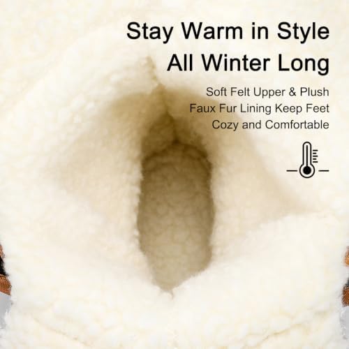 Women's Waterproof Winter Snow Boots, Mid-Calf Duck Boots for Cold Weather