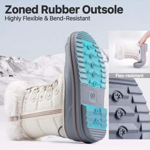 FREE SOLDIER Women's Winter Snow Boots Waterproof Shell
