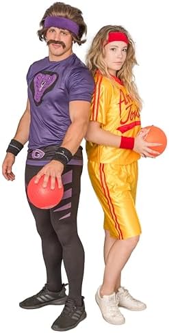Adult Dodgeball Halloween Costume Set Yellow Jersey and Shorts