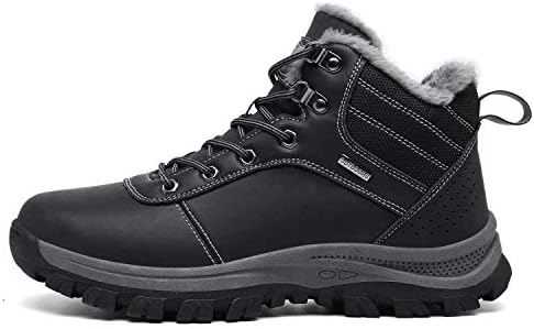 TSIODFO Men's Waterproof Snow Boots Leather Hiking Boot