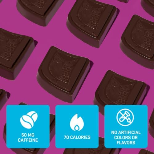 AWAKE - Caffeinated Chocolate Bites - Dark Chocolate, 50 pieces - 50mg Caffeine - Individually Wrapped Energy Bites - Coffee Alternative - Fairtrade, Gluten Free, Non GMO - 0.48oz