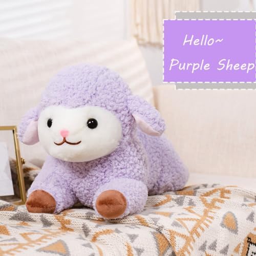 ELAINREN Ultra-Soft Purple Sheep Stuffed Big Pillow/19.6''