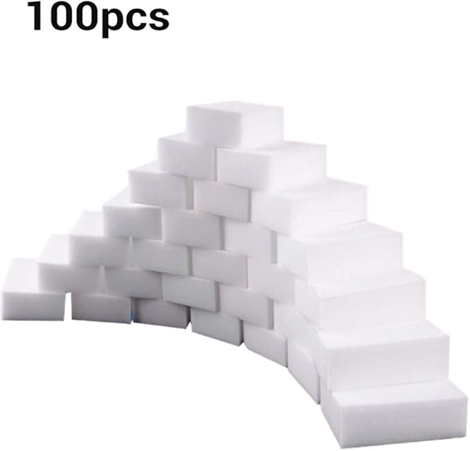 Dioche Magical Sponge Eraser, Multi Functional Magical Sponge Eraser Melamine Froth Cleaner for Kitchen, Bathroom,Bathtub (100pcs)