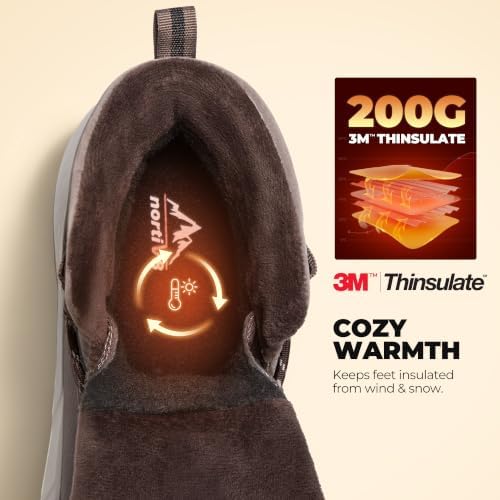 NORTIV 8 Men's Wide Winter Boots Grip on Snow Ice