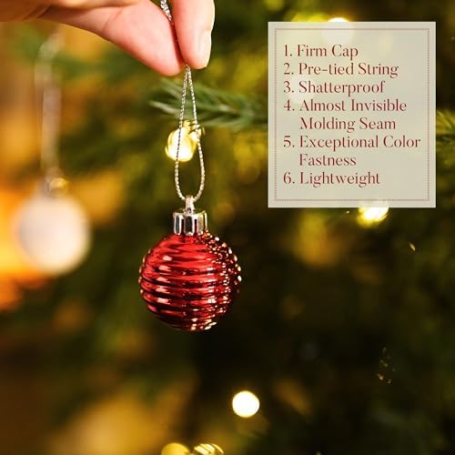 Valery Madelyn Small Christmas Tree Decorations Ball Ornaments 24ct 1.57"