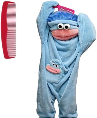 Adult Big Mouth Monster Onesie with Giant Comb, Funny Halloween Cosplay Outfit for Christmas Party Sleepwea