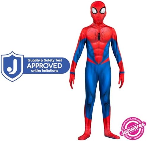 Marvel Spider-Man Official Youth Deluxe Zentai Costume - Deluxe Two-Way Stretch Spandex with Invisible Zippers and Wrist Openings for Added Convenience (XS)
