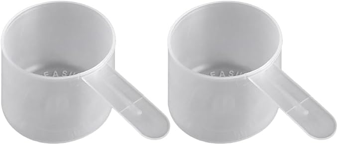 53 mL Plastic Measuring Packaging Scoop (= 53 cc/ = 3.58 Tablespoon/ = 1.8 fl oz/= 0.224 Cup) Short Handle - to Measure and Dispense Spices, Granules, Powders, for Seeds Packing (2)
