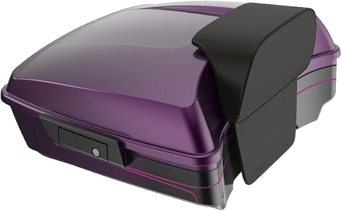 Advanblack 2025 RG Tour Trunk Pack Poison Berry Chopped Tour Trunk Pack Backrest Pad for '97-'25 Harley Touring Road King Street Glide Electra Glide CVO models