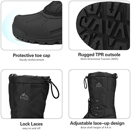 NORTIV 8 Men's Waterproof Winter Snow Boots Insulated