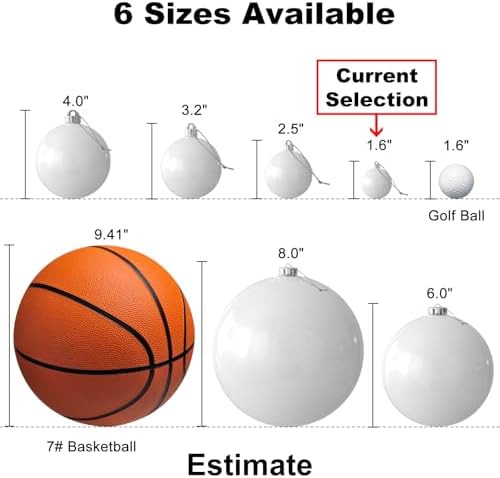 White & Silver 1.6" Small Christmas Balls Christmas Tree Decoration Ornaments Shatterproof Hanging Balls for Birthday Halloween Holiday Wedding Decorations Set of 18pcs