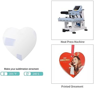 PYD Life 24 PCS Sublimation Blanks Ornament Glass Frosted 3" Heart Shaped