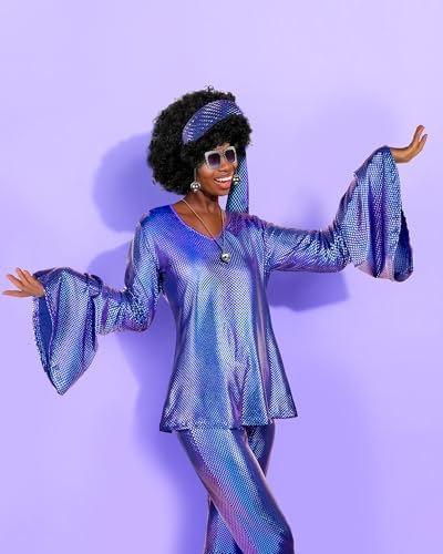 Jexine 70s Disco Outfit Women Sequin Sparkly Costume