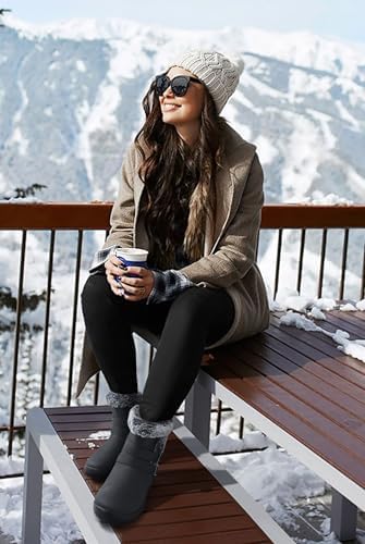 TEMOFON Women Snow Boots Waterproof: Fur Lined Warm Winter Ankle Booties