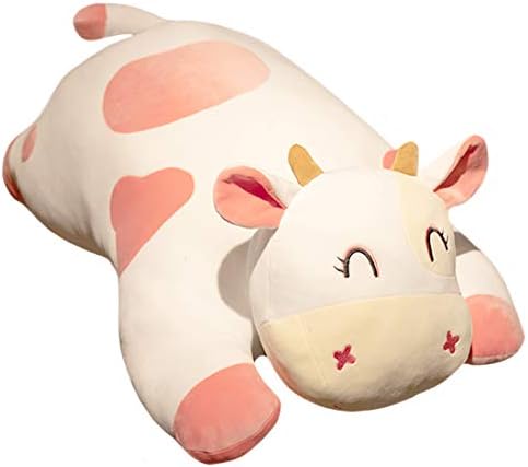 ELAINREN Cuddly Pink Cow Stuffed Pillow Soft Cattle Plush Toy/25.6''