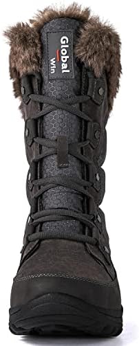 GLOBALWIN Women's Snow Boots Waterproof Mid-Calf Winter Boots with Thermal Fleece Lining, Insulated Cold Weather Protection, and Non-Slip Sole for Snowy Commutes