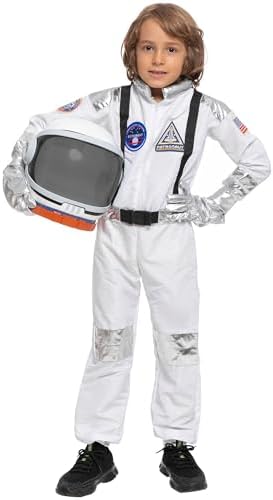 Spooktacular Creations Halloween Astronaut Costume for Kids, Unisex Astronaut Outfit, Toddler Pilot Jumpsuit for Themed Party