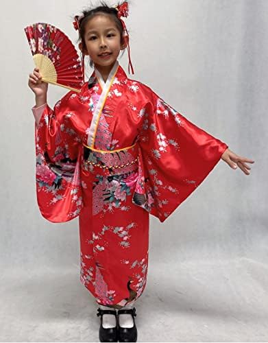 Japanese Traditional Dress Kimono Robe for Kids Girls Costume