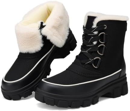 DREAM PAIRS Women’s Lace Up Ankle Snow Boots