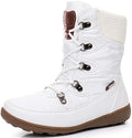 GLOBALWIN Women's Snow Boots Waterproof Mid-Calf Winter Boots for Women with Quilted Knit Panels, Warm Fleece Lining, and Non-Slip Insulated Outdoor Sole