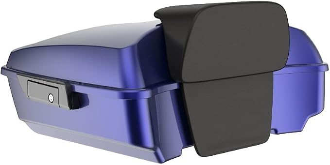 Advanblack Road Glide Tour Trunk Pack Zephyr Blue Chopped Tour Trunk Pack Backrest Pad for '97-'25 Harley Touring Road King Street Glide Electra Glide CVO models