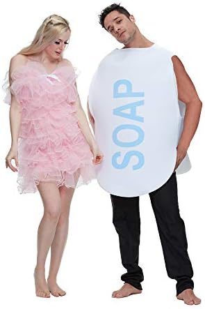 EraSpooky Couples Soap and Loofah Costume Adult Funny Halloween Party Couple Costumes Set