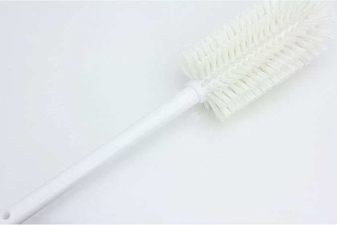 SPARTA Large Water Bottle Brush Ideal for Wide-Mouth Jars, Bottles and Tumblers, Dishwashing Tool with Handle for Home and Commercial Kitchens, Plastic, 16 Inches, White, (Pack of 4)