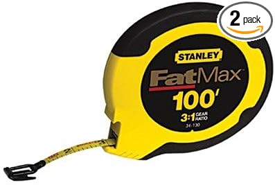 2 Pack Stanley 34-130 100' x 3/8" FatMax Long Tape Measure