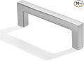 khtumeware 10 Pack 3 inch(76mm) Hole Center Brushed Nickel Cabinet Pulls Solid Heavy-Duty Square Cabinet Handles Drawer Pulls Kitchen Cabinet Hardware Kitchen Handle