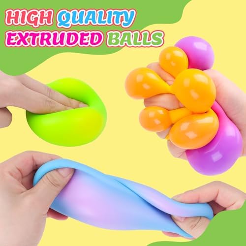 Stress Balls 4 Pack for Adults and Kids, Color Changing Squeeze Toys