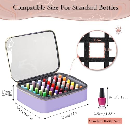 YOREPEK XL Nail Polish Organizer Holds 96 to 100+ Bottles, Lavender Purple