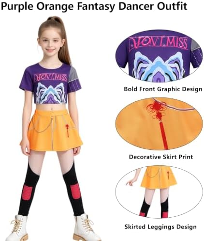 ELIM Kids Pop Star Costume Girls Halloween Costumes Set with Accessories