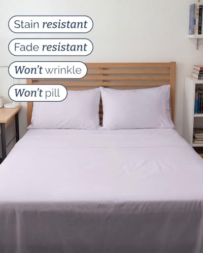 Full XL Sheets - 4 Piece Full XL Sheet Set - Breathable - Light Lavender