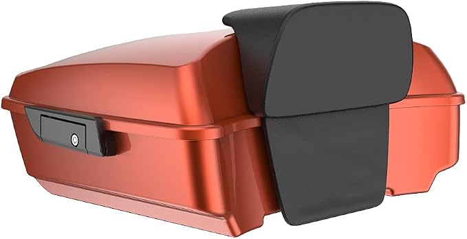 Advanblack Road Glide Tour Trunk Pack Orange Lava Chopped Tour Trunk Pack Backrest Pad for '97-'25 Harley Touring Road King Street Glide Electra Glide CVO models