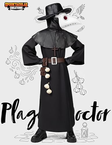 Spooktacular Creations Halloween Plague Doctor Costume for Kids 10 in 1 set