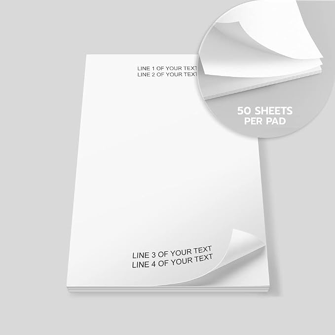 Custom 4x6 Post-it Notes® – Personalized Text Sticky Notes, 6 Pads x 50 Sheets (300 Total), Genuine 3M Paper, Made in USA for Business, Office & Personal Use