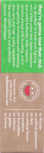 hello Fresh Watermelon Fluoride Free Kids Toothpaste, 4.2 Oz Tube (Pack of 12)