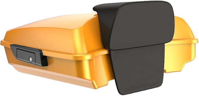 Advanblack Road Glide Tour Trunk Pack Silver Flux Razor Tour Trunk Pack Backrest Pad for '97-'25 Harley Touring Road King Street Glide Electra Glide CVO models