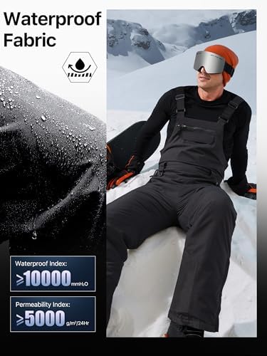 FREE SOLDIER Mens Snow Bibs Ski Snow Pants Softshell Ski Bib Overalls
