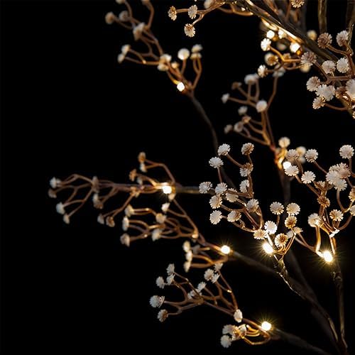 TYBEEU 6ft Lighted Baby's Breath Tree with 184 Warm White LED Lights