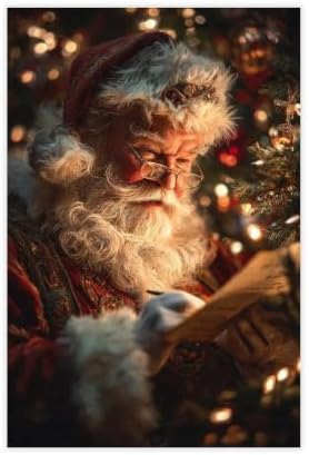 JDBeehpy Classic Santa Claus Writing Notes Wall Art Decor Unframed 20x30in