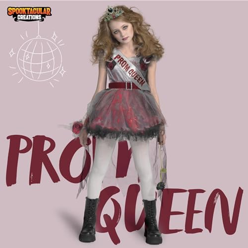 Spooktacular Creations Zombie Prom Queen Costume for Girls, Halloween Costumes for Kids, Zombie Princess Outfit for Girls