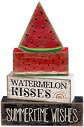 Lineshading 4 Pcs Summer Table Decor Wooden Watermelon Tiered Tray Decor