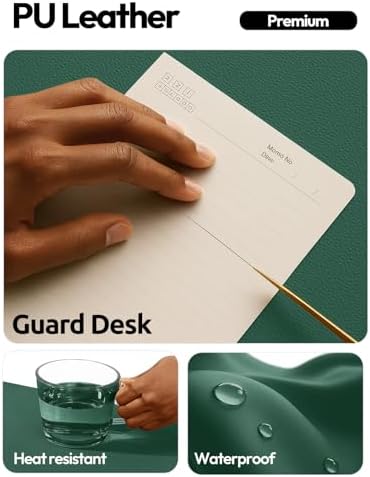 YSAGi Leather Desk Pad Protector, Office Desk Mat, Large Mouse Pad, Non-Slip PU Leather Desk Blotter, Laptop Desk Pad, Waterproof Desk Writing Pad for Office and Home (Seafoam Green, 35.4" x 17")