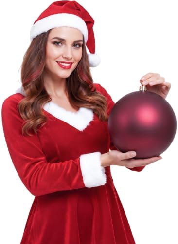 Threan 6 Inch Burgundy Matte Large Christmas Ball Ornament