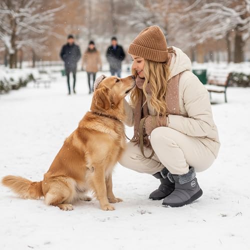Reimferce Womens Snow Boots for Winter: Comfortable & Warm for All Day Wear - Waterproof Non Slip Booties for Commute Outdoor Walking