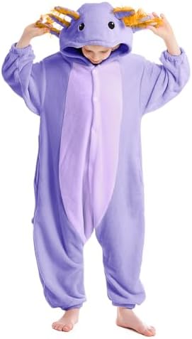 Animal Onesie Pajamas for Kids, Soft Flannel Halloween Cosplay Costume for Boys Girls