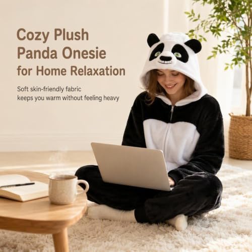 Snug Fit Unisex Adult Onesie Pajamas, Flannel Cosplay Animal One Piece Halloween Costume Sleepwear Homewear