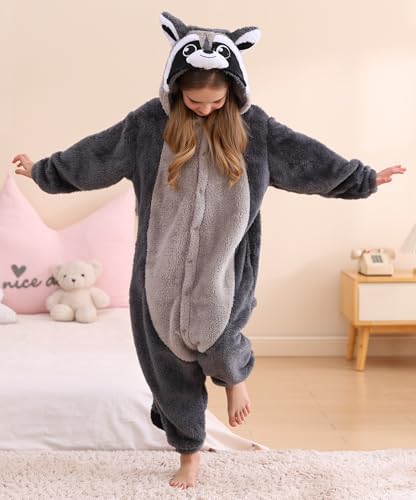 SimZoo Kids Animal Onesie Pajamas Halloween Costumes Cosplay 4-13Y